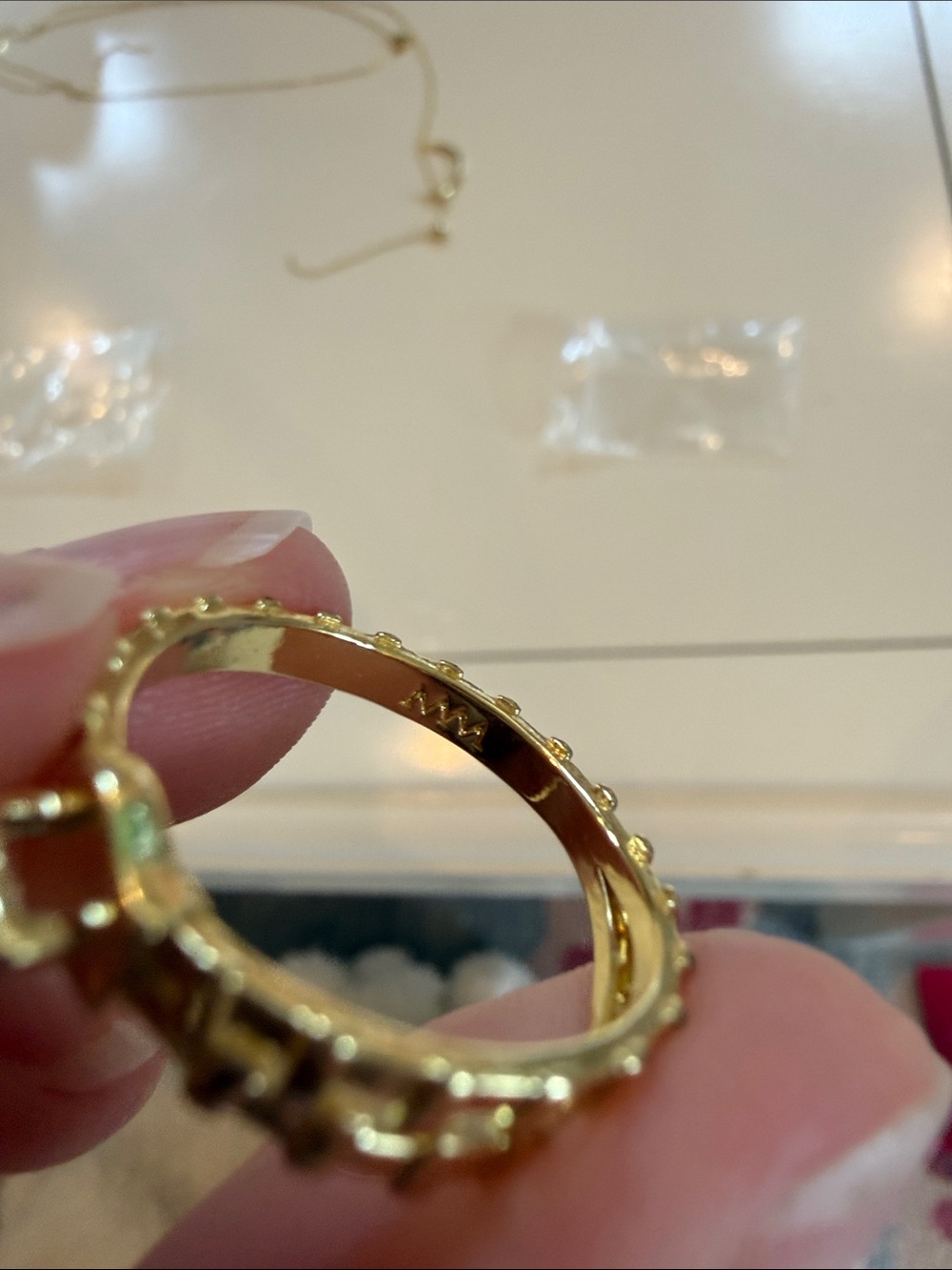 Melinda Maria Gold zipper ring size 9 - Picture 6 of 6